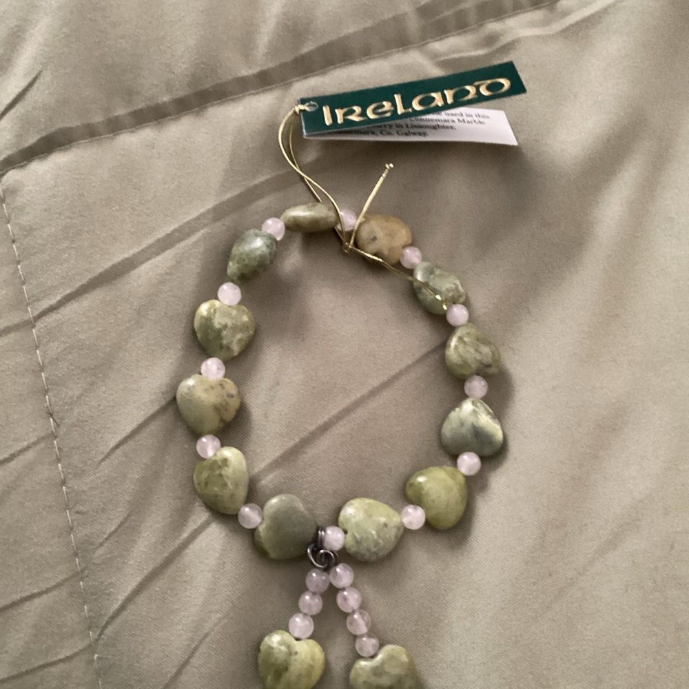 Connemara marble/rose quartz bracelet